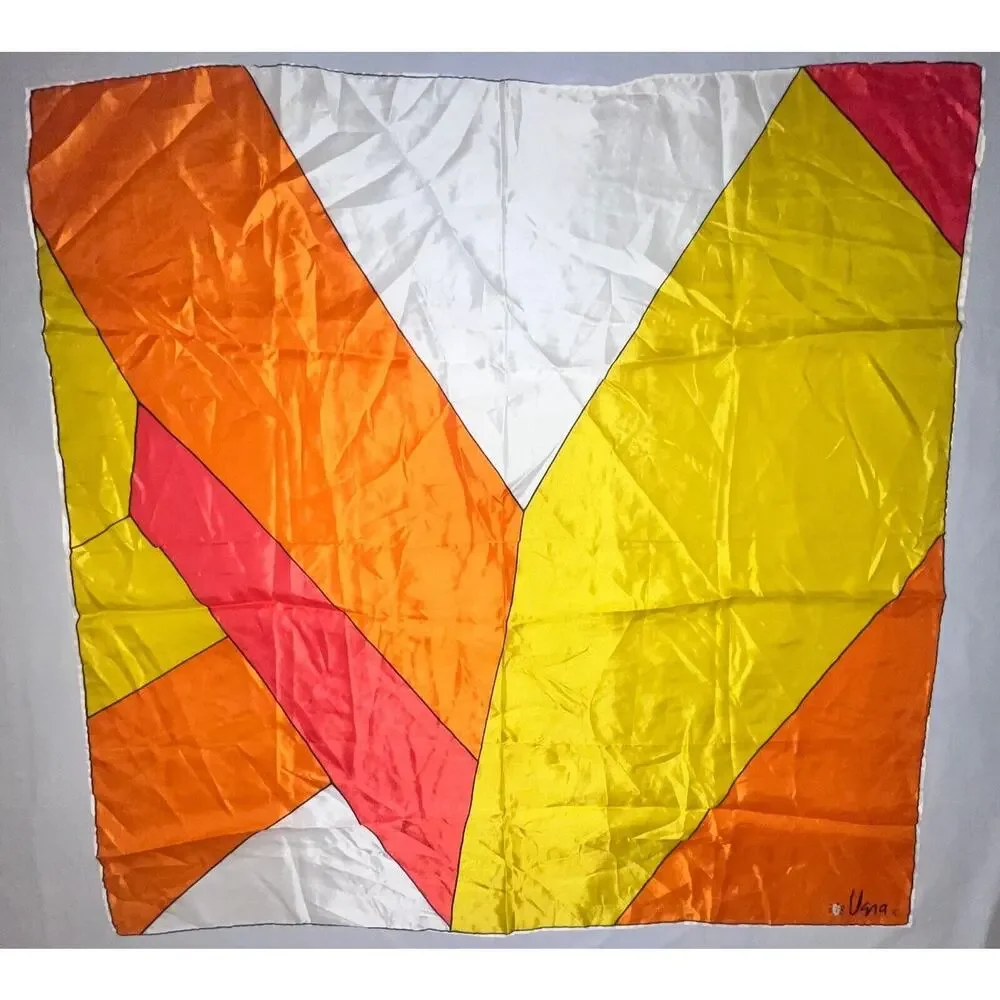Vintage Vera Neumann Scarf - Ladybug Sign - Orange, Yellow, Red 25.5